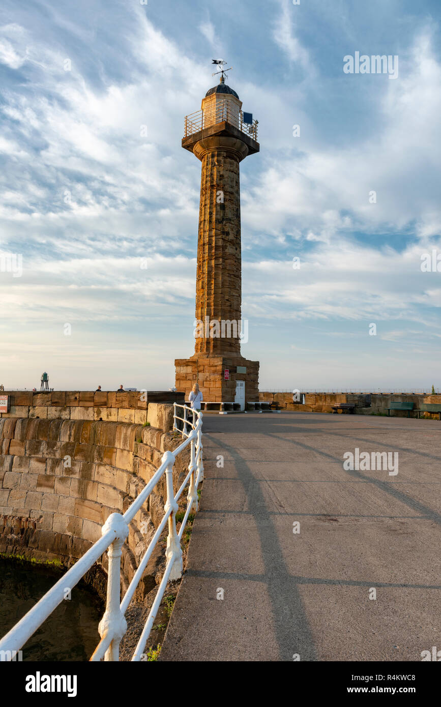 Whitby Lighthouse Stock Photo