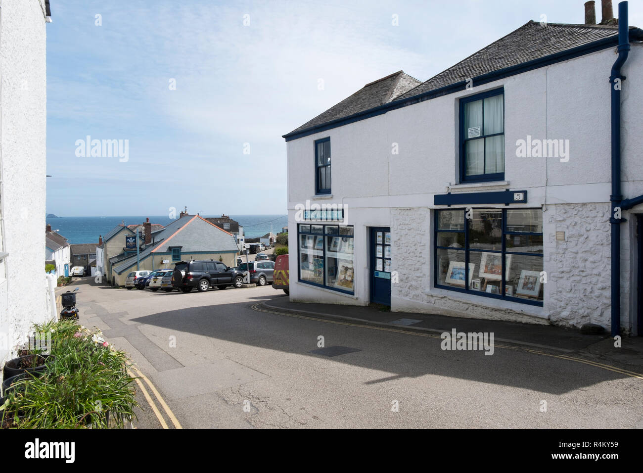 The New Gallery in the square in Portscatho on the south coast of