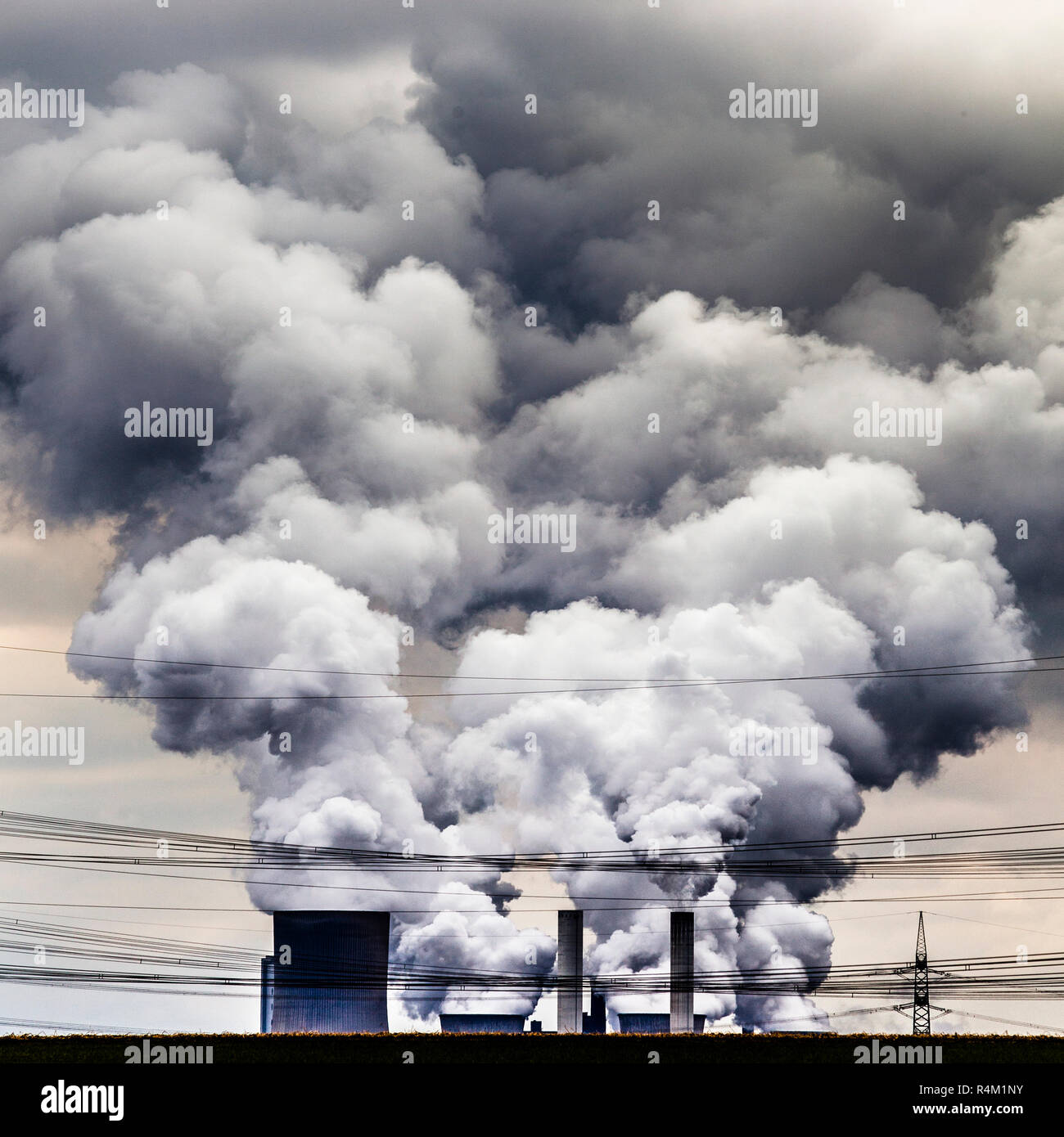 Lignite-fired power plant in Neurath, Germany Stock Photo