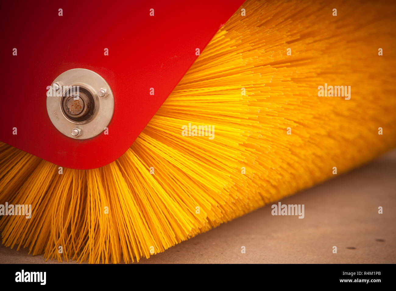 Road brush sweeping machine Stock Photo Alamy