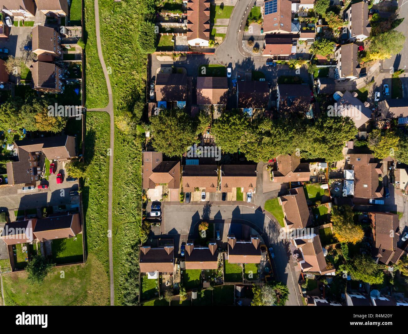 Aerial view of St Mellons Town in Cardiff, Wales UK Stock Photo Alamy