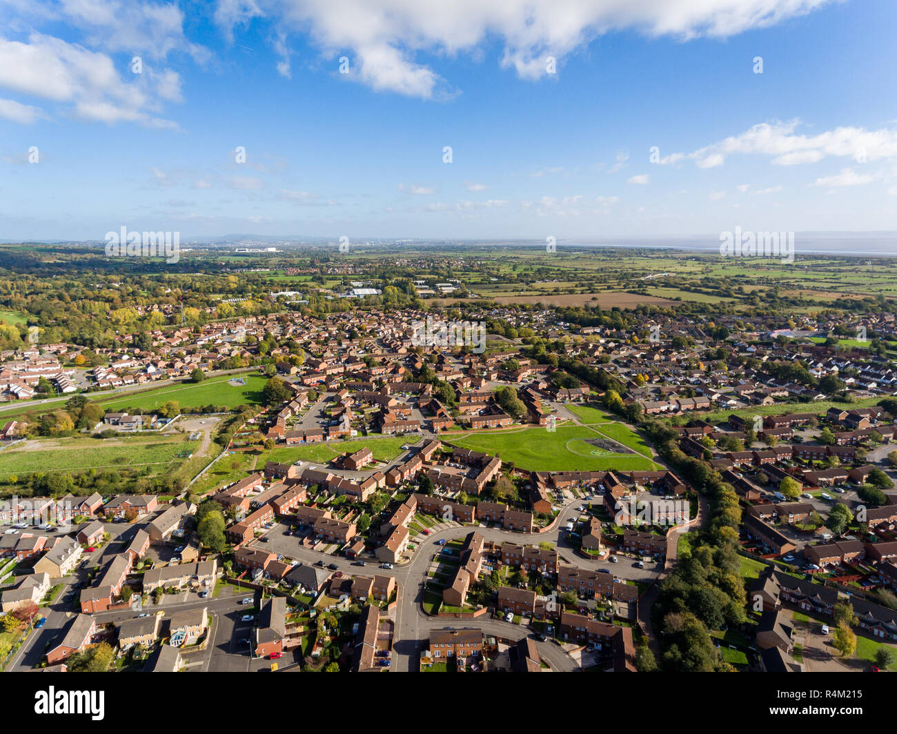 Aerial view of St Mellons Town in Cardiff, Wales UK Stock Photo Alamy
