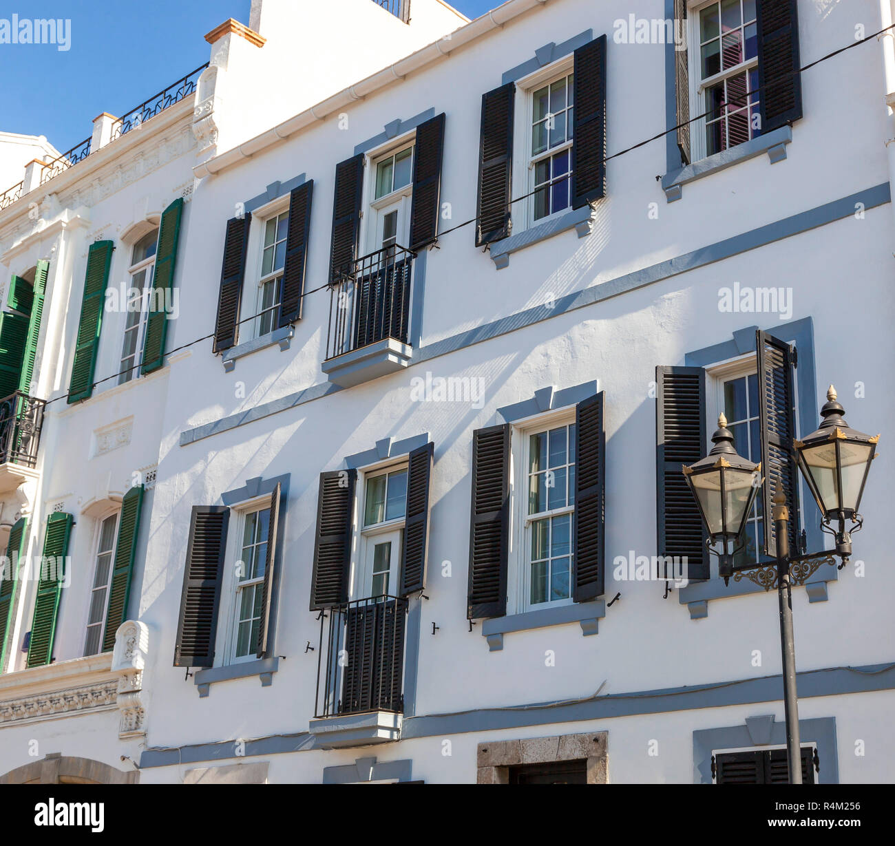 Typical architecture of the houses in Gibraltar Stock Photo Alamy