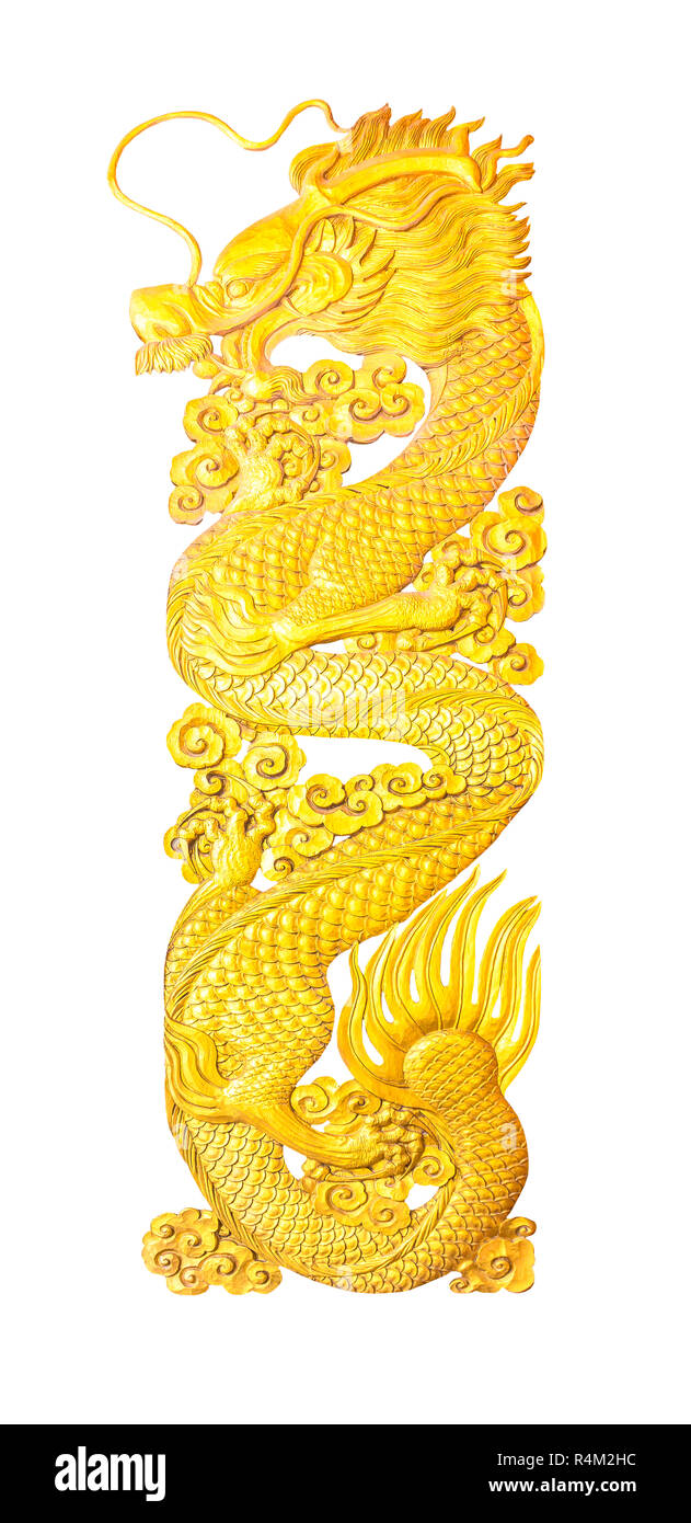 Golden dragon wooden Cut Out Stock Images & Pictures - Alamy