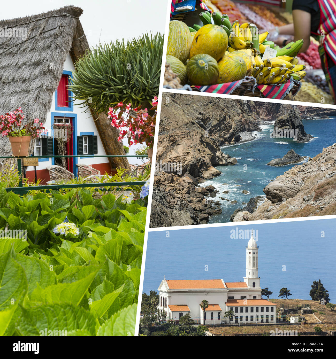 Collage of Madeira (Portugal) images - travel background (my photos) Stock Photo