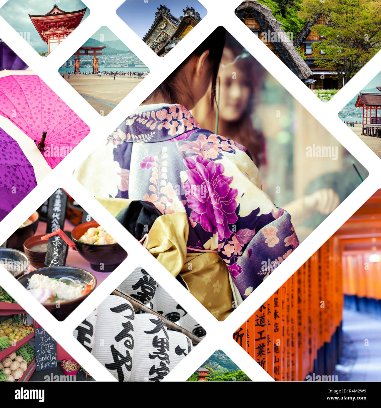 Collage of Japan images - travel background (my photos Stock Photo - Alamy
