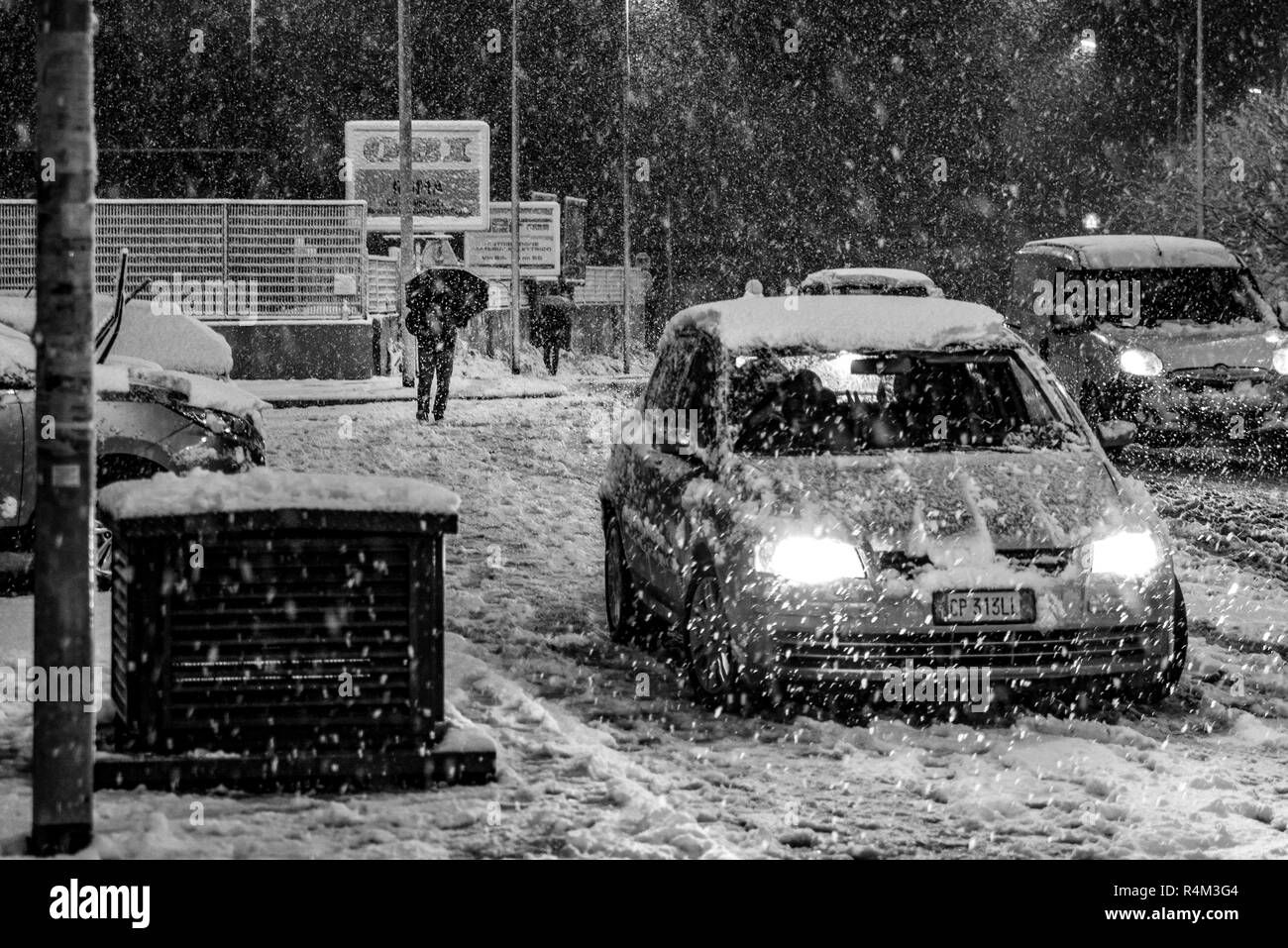 Italia, Lazio Rome Snow Stock Photo