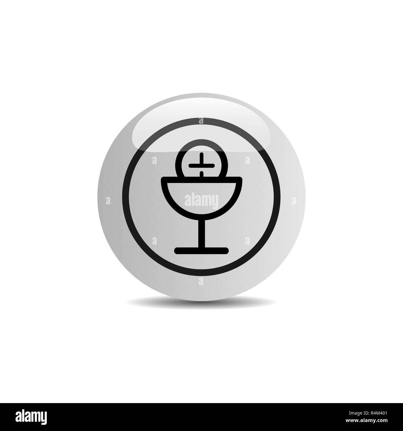 Communion icon in a button on a white background. Vector illustration Stock Vector
