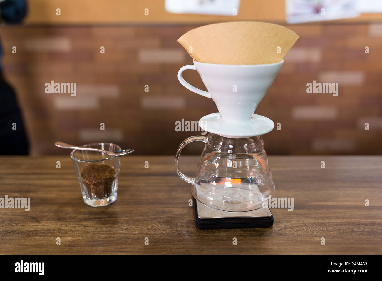 Hand drip coffee in cafe Stock Photo Alamy