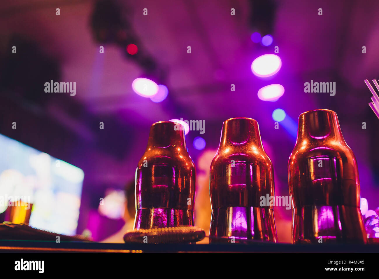 Shaker and bar inventory at a Stock Photo Alamy