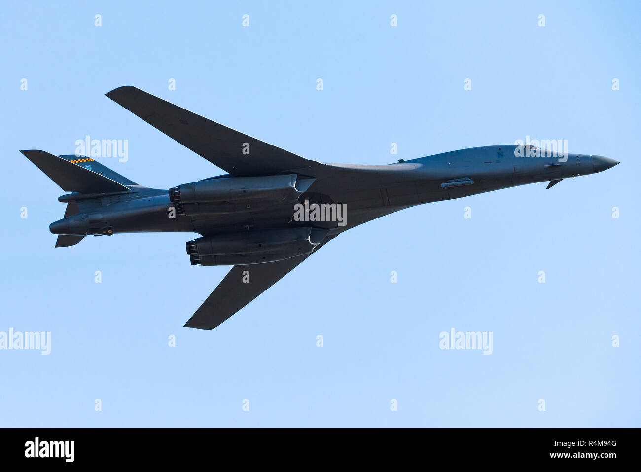 A Rockwell B-1 Lancer heavy bomber from the Air Force Global Strike Command of the United States Air Force. Stock Photo