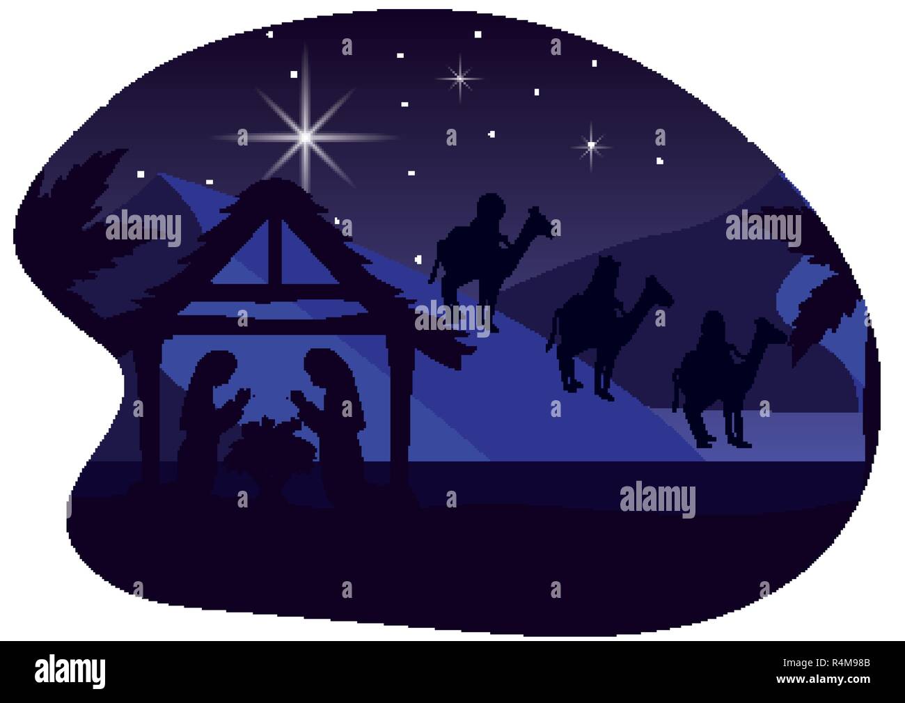 christmas nativity manger scene with joseph and mary with jesus at ...