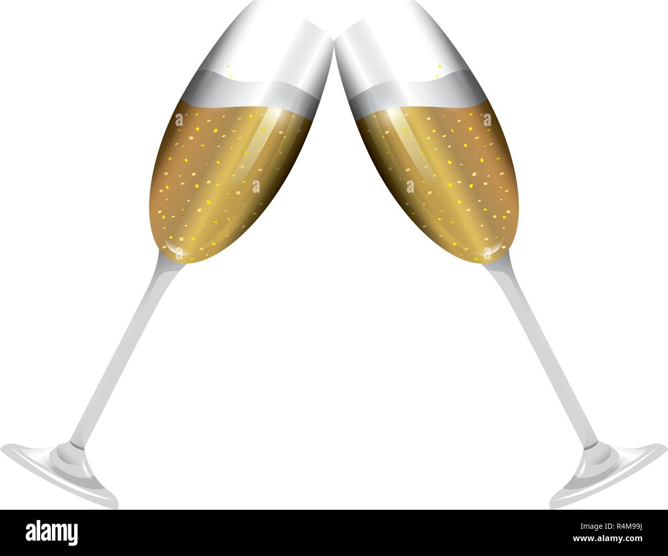 luxury and elegant champagne glasses cartoon vector illustration ...