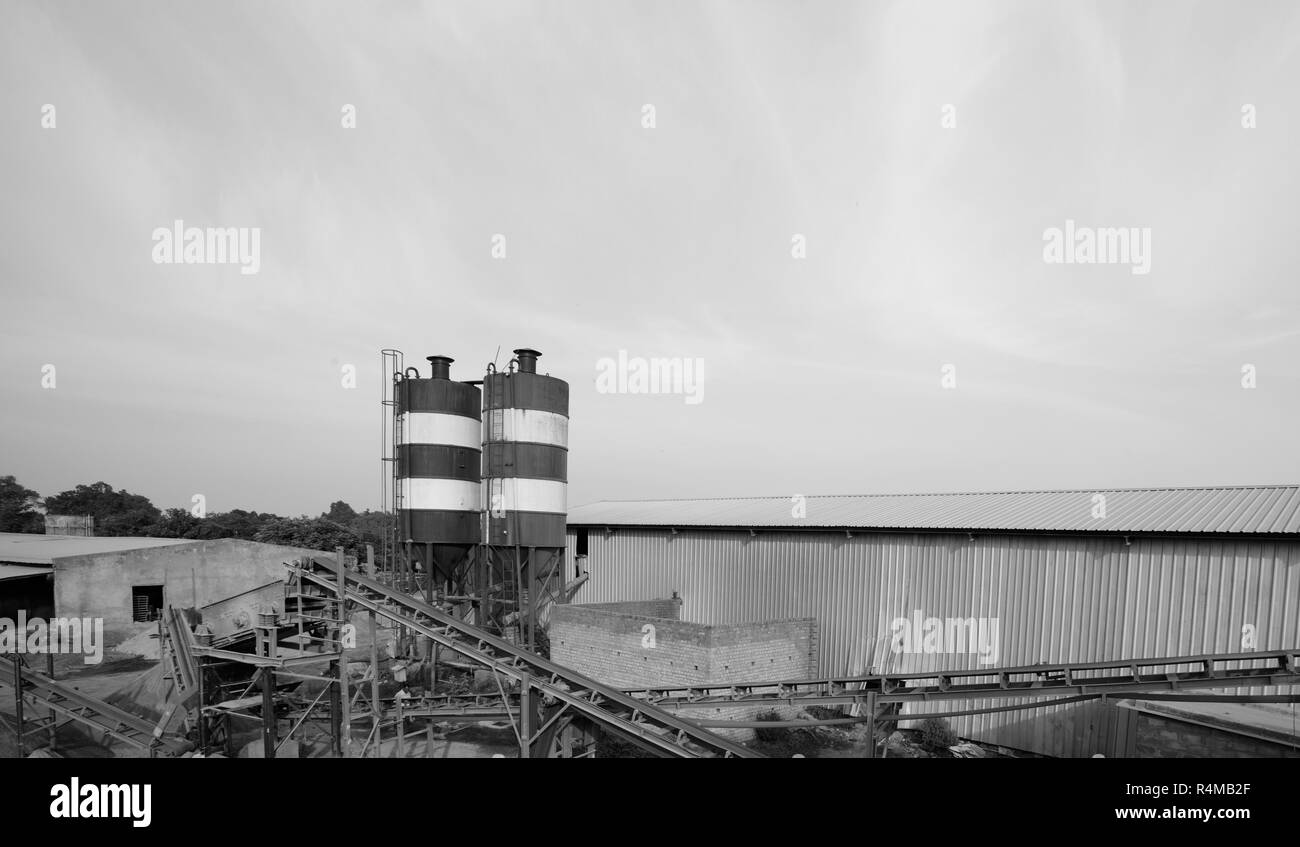 Concrete or cement factory, heavy industry or construction industry man