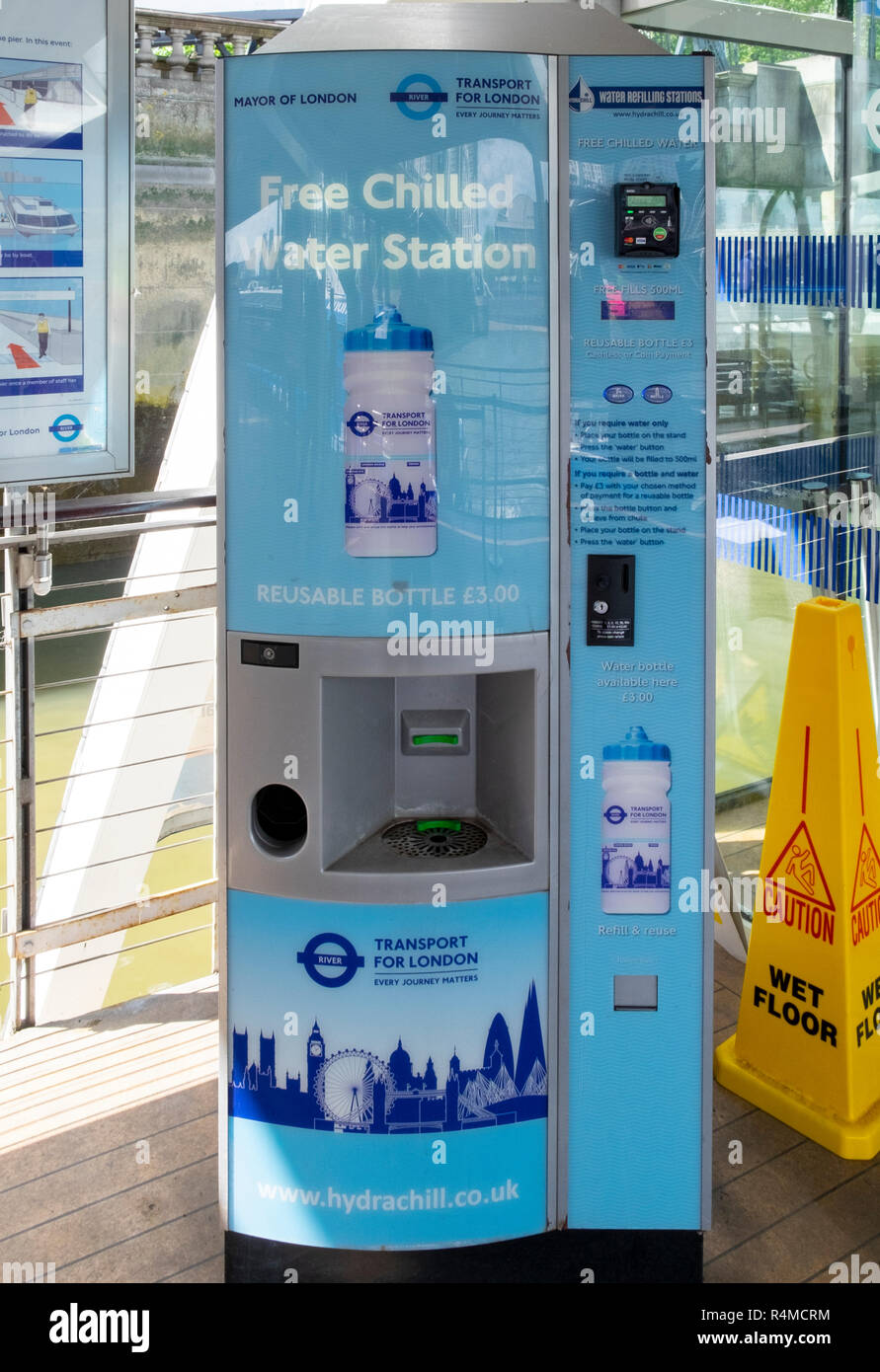 Free chilled water machine, London, UK Stock Photo - Alamy