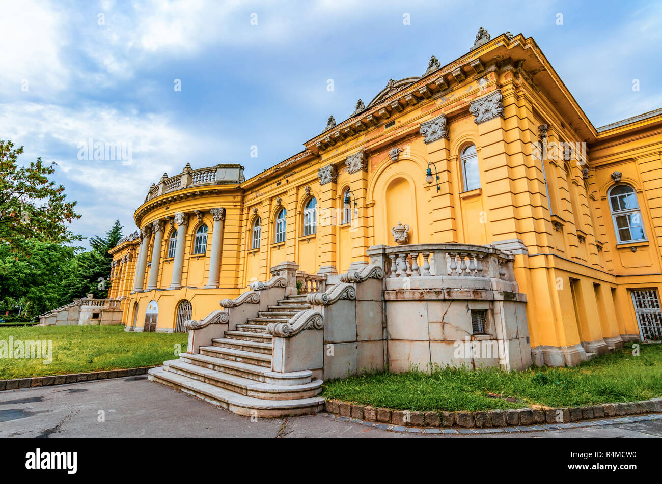 Budapest,Hungary: Szechenyi thermal Baths, spa and swimming pool Stock Photo