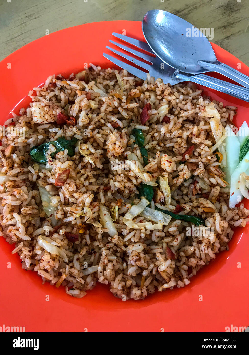 Fried Rice Lunch, Taiping, Malaysia Stock Photo