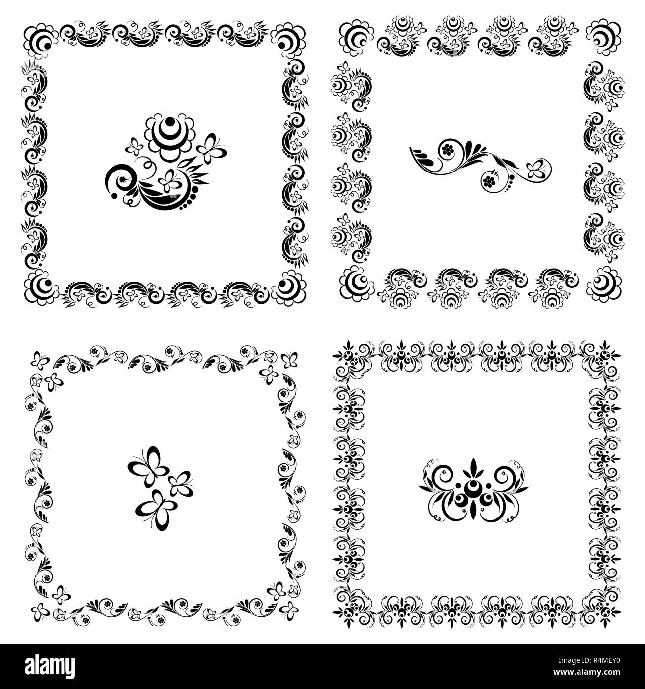 Square Frame Element pattern of square frames with an element in the middle Stock Vector ...