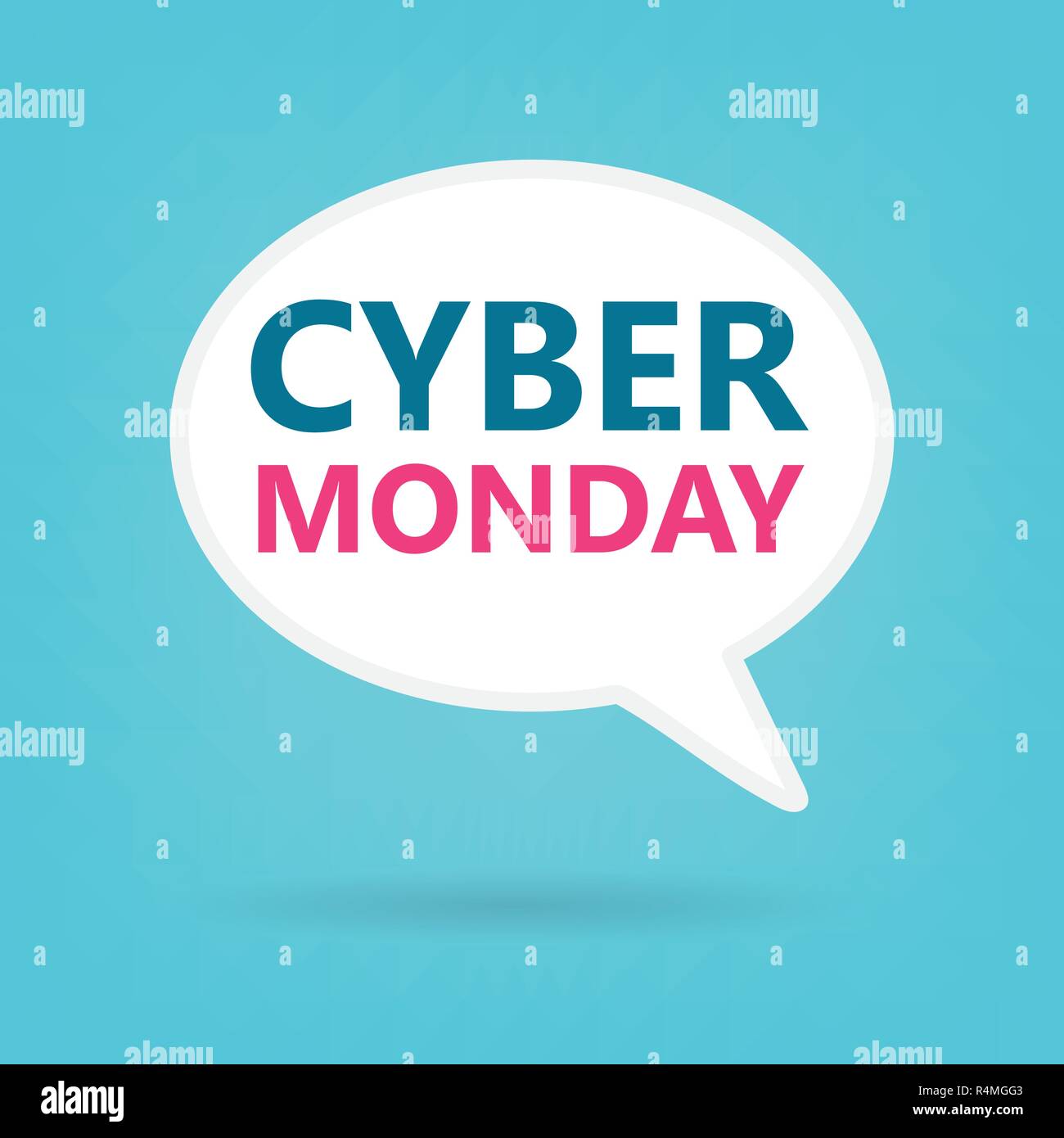 cyber monday text  on a speech bubble- vector illustration Stock Vector