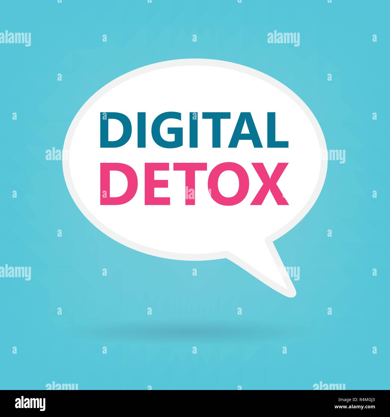 digital detox text on a bubble speech - vector illustration Stock Vector