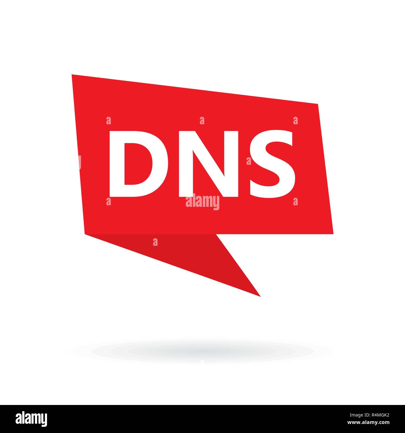 DNS (Domain Name System) acronym on a speach bubble- vector illustration Stock Vector