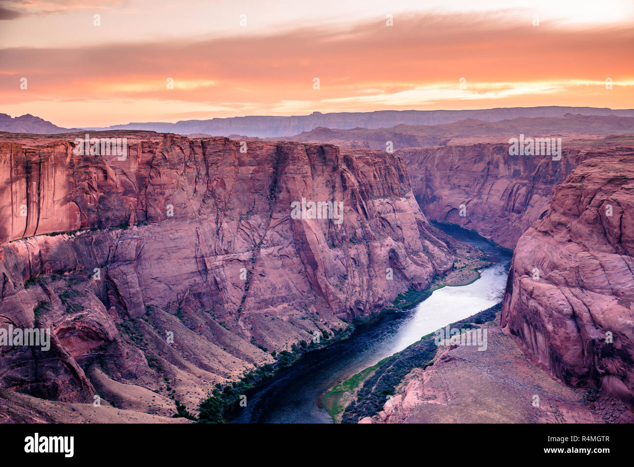 Sunset at Horseshoe Bend Canyon Grand Canyon with Colorado River