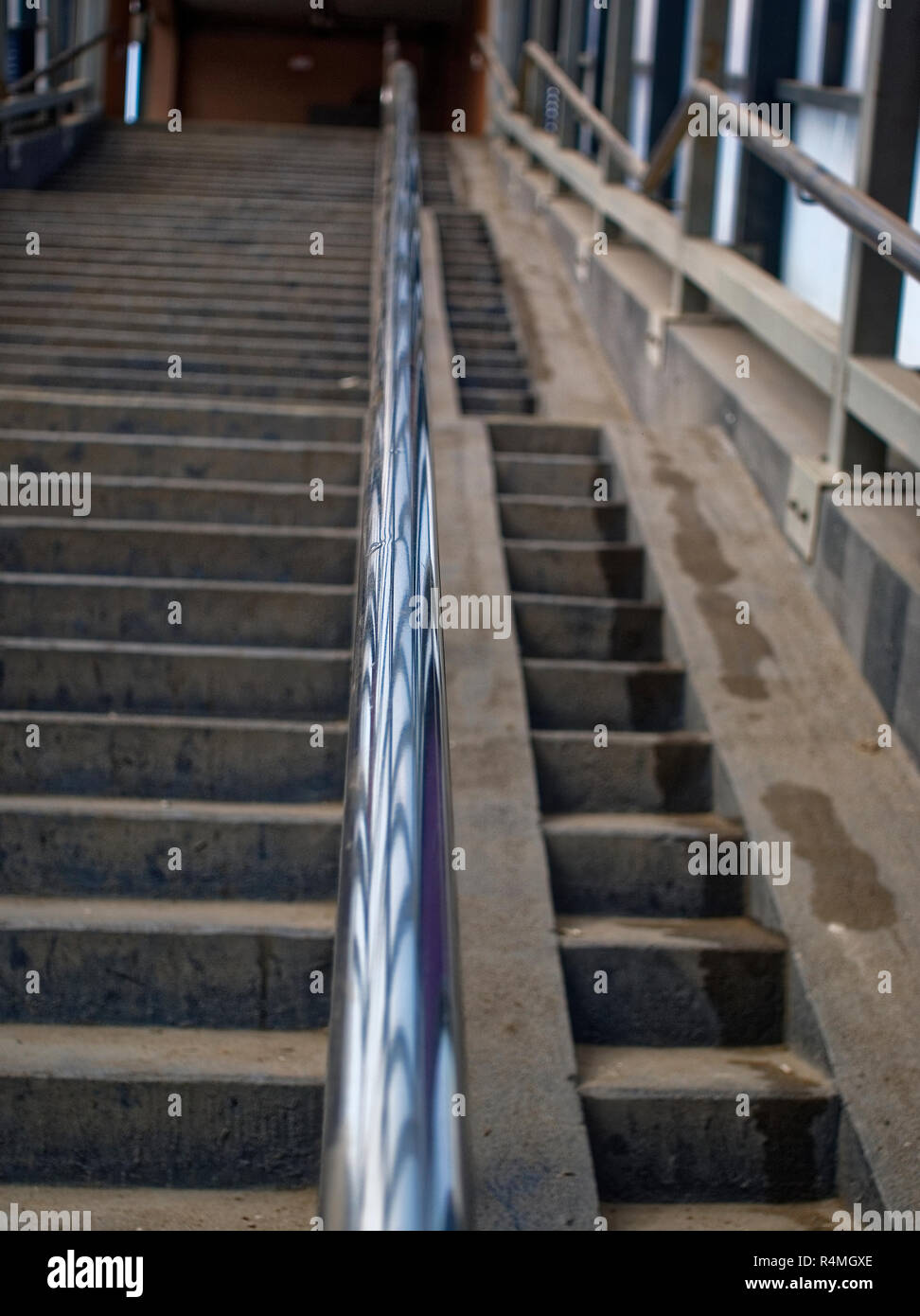 elevated pedestrian crossing in summer in Moscow, Russia Stock Photo