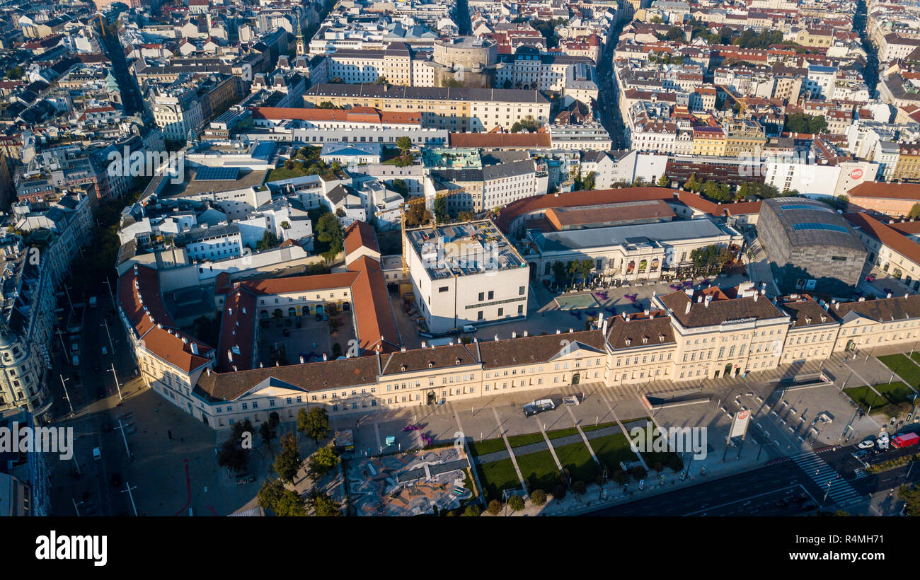 MuseumsQuartier or Museum Quarter, Leopold, Zoom and Mumok Museums, Vienna, Austria Stock Photo