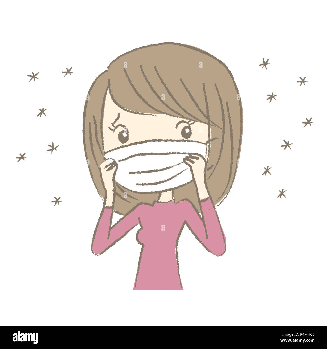 Young woman with surgical mask having hay fever Stock Photo Alamy