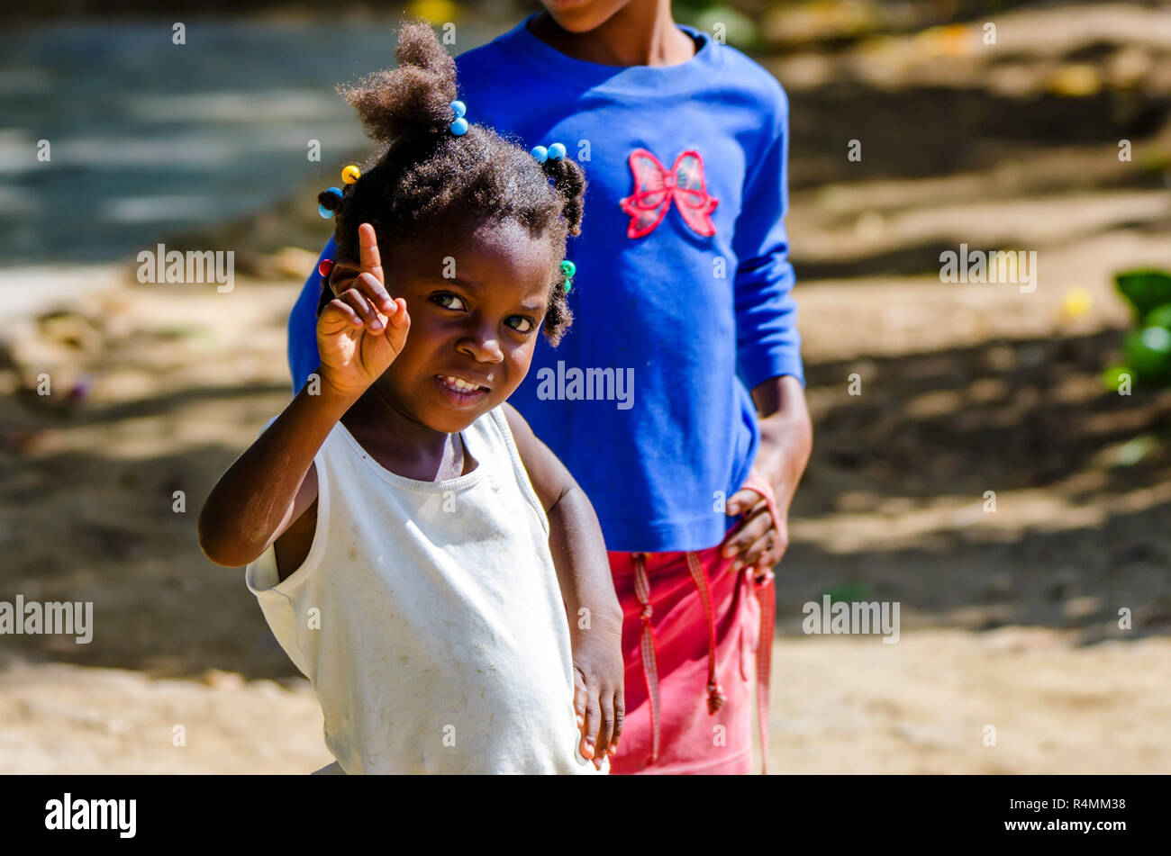 HIGUEY, DOMINICAN REPUBLIC - CIRCA NOVEMBER 2015: Unidentified Dominican girls Stock Photo