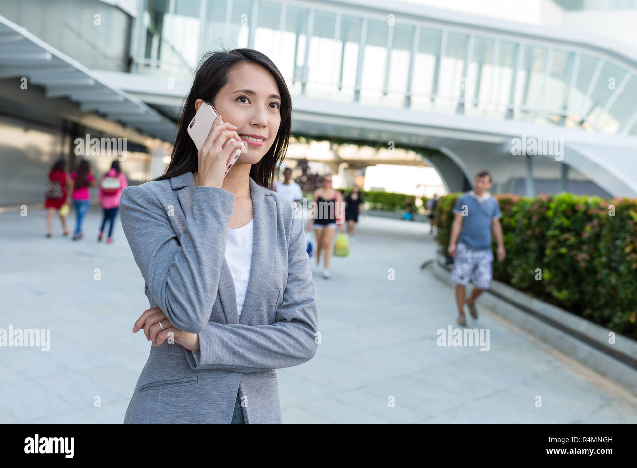 Business woman talk to cellphone Stock Photo - Alamy