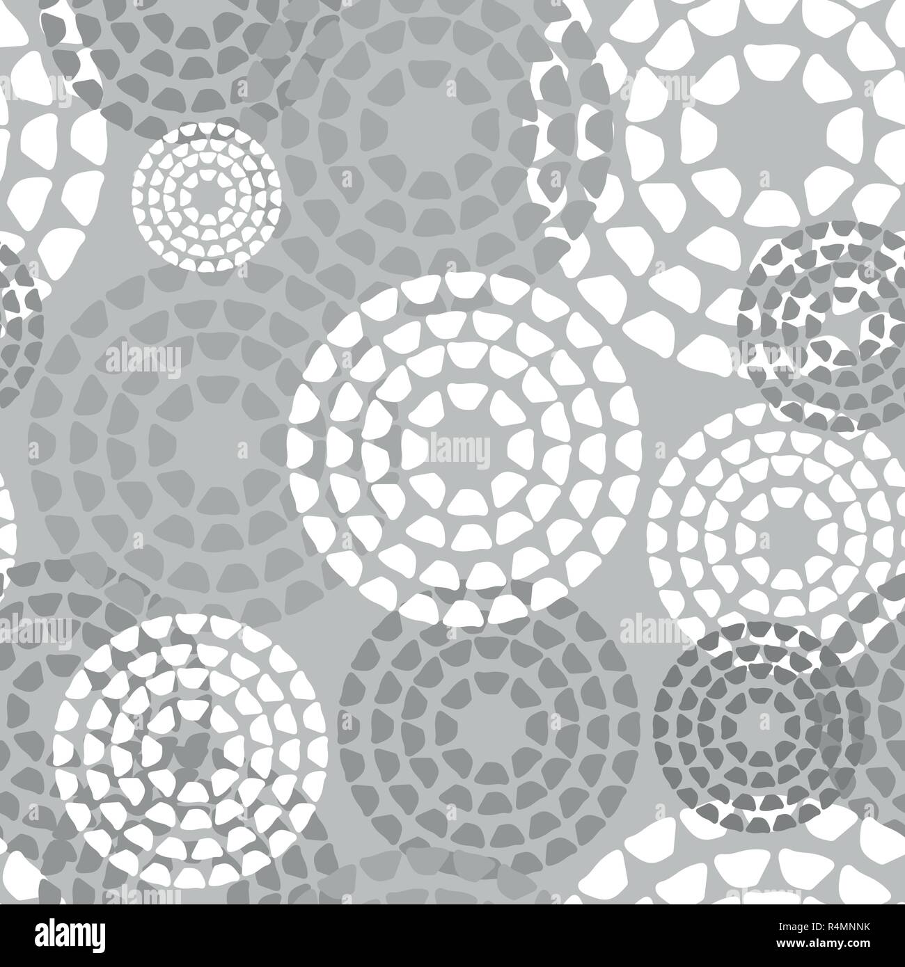 Abstract geometric pattern the points, circles. Gray seamless vector background Stock Vector