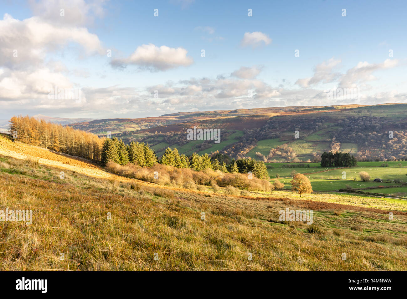 View from Tor-y-foel mountain in the Brecon Beacons National Park, Powys, South Wales, UK Stock Photo