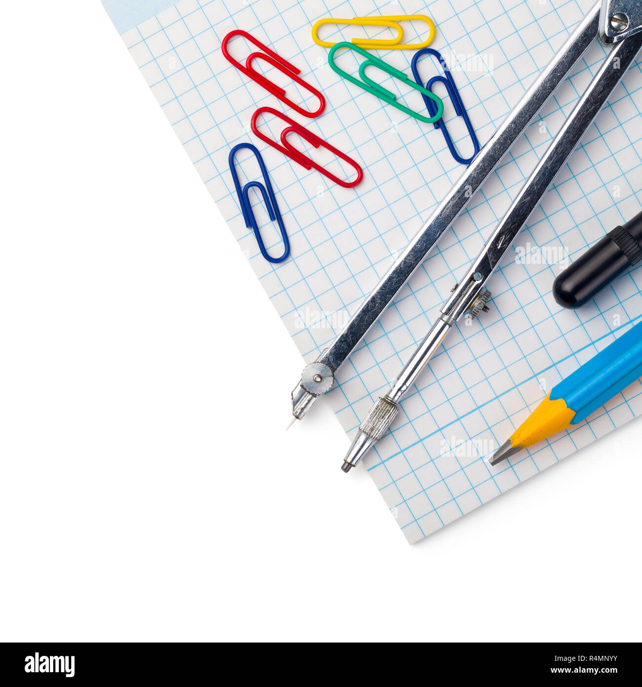 back to school supplies isolated on white background Stock Photo - Alamy