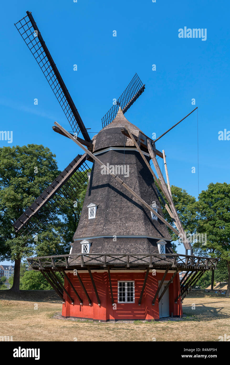 Windmill on the King's Bastion in Kastellet (Citadel), Copenhagen, Denmark Stock Photo