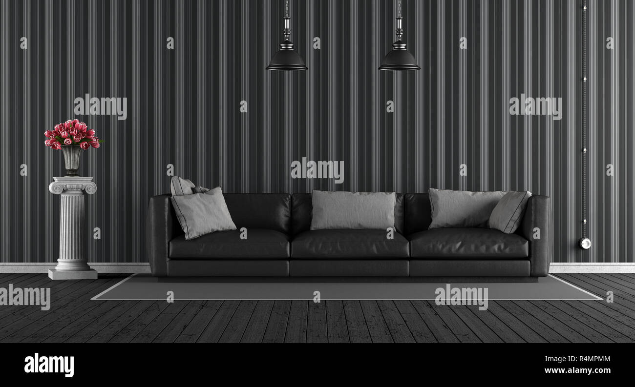 Black wallpaper room hi-res stock photography and images - Alamy