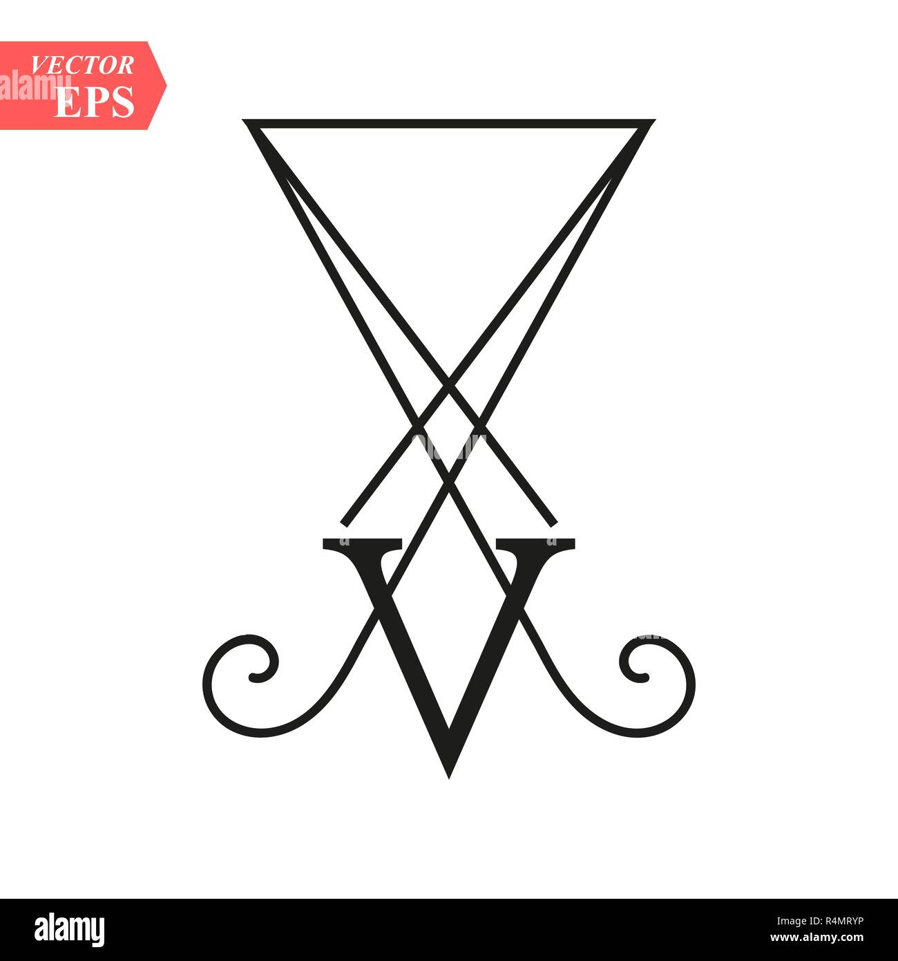 LUCIFER Light-bringing , sigil of Lucifer symbol on white background eps 10 Stock Vector