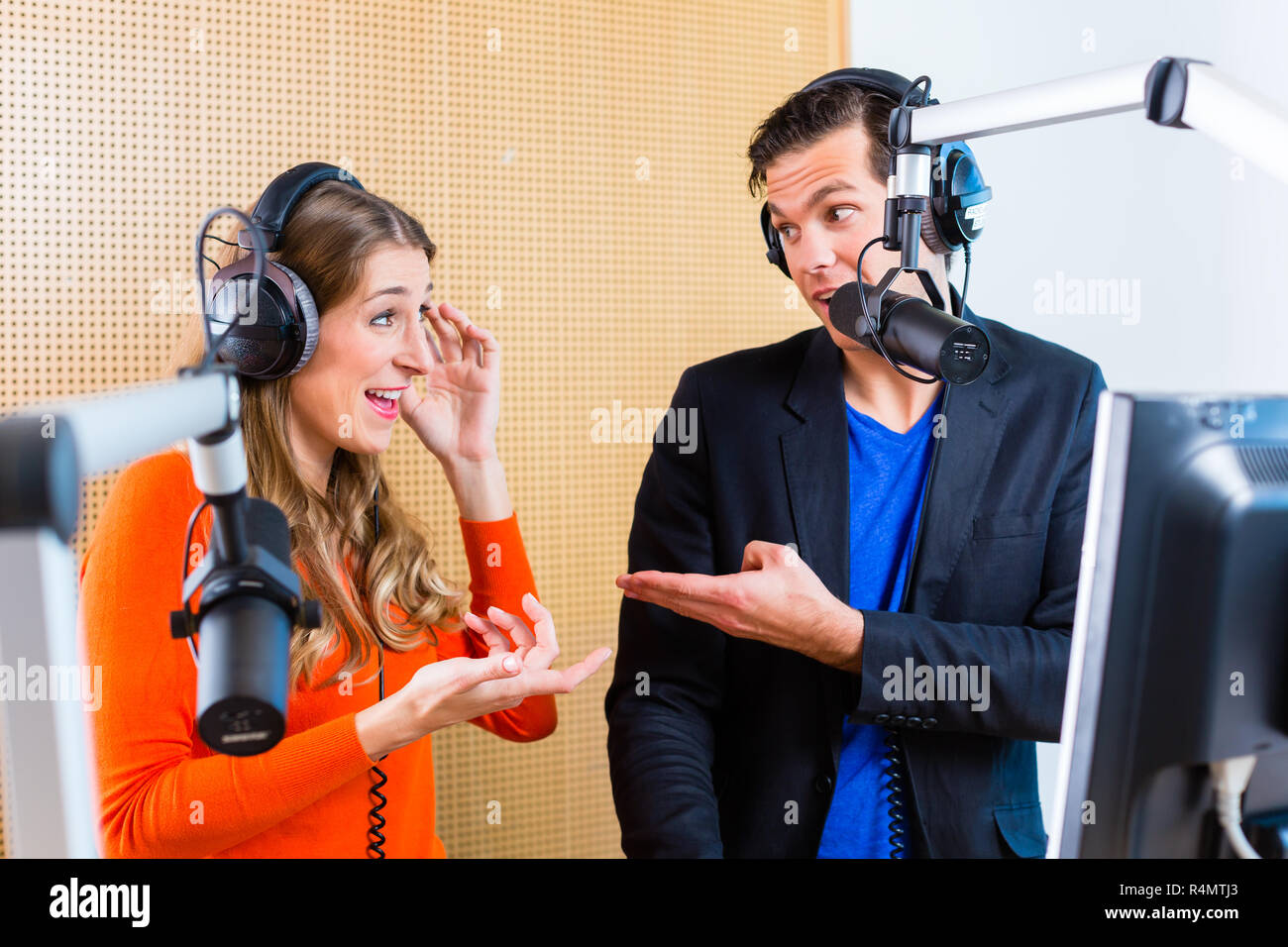 radio presenters in radio station on air Stock Photo - Alamy