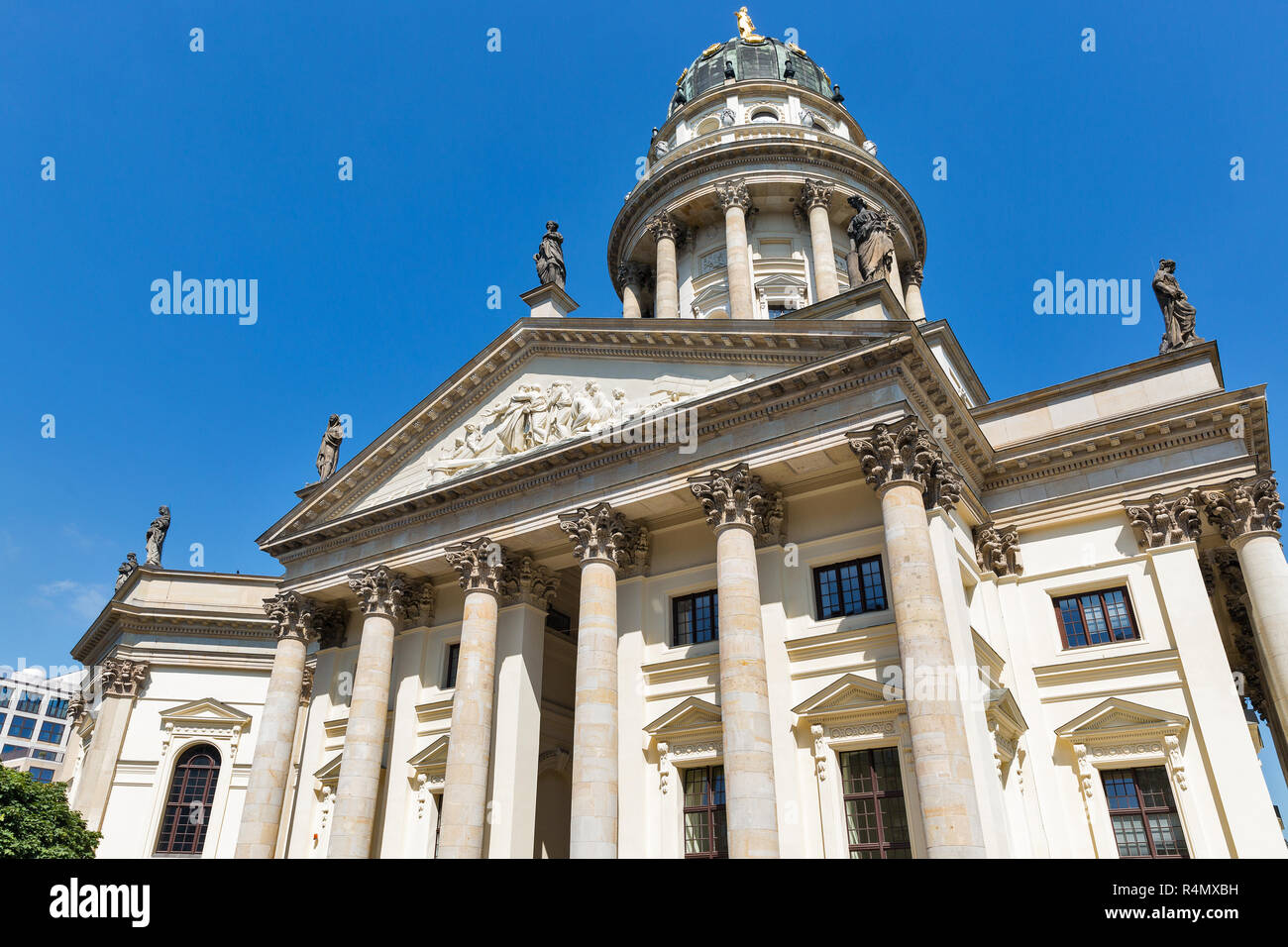 French Church and French Protestant church on Gendarmenmarkt square in Berlin, Germany. Stock Photo
