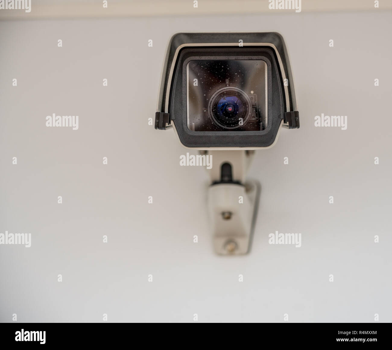 Straight on view of a modern surveillance camera Stock Photo