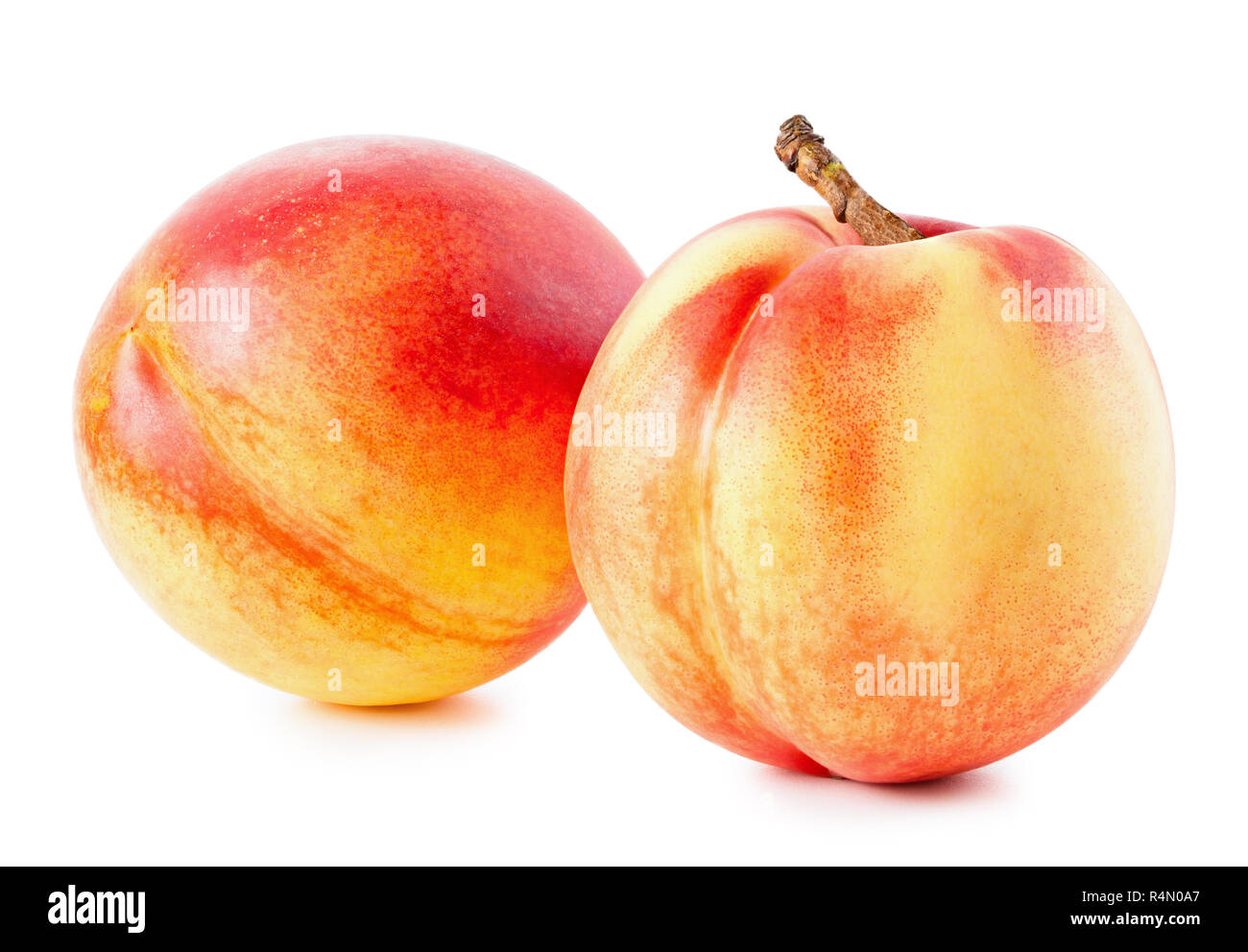 Peaches or nectarines isolated on white background Stock Photo Alamy
