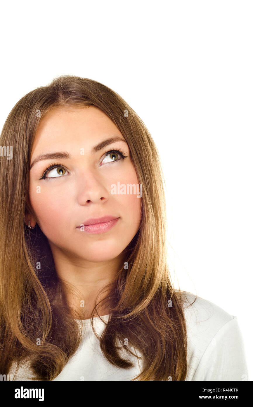 young girl isolated on a white background Stock Photo - Alamy