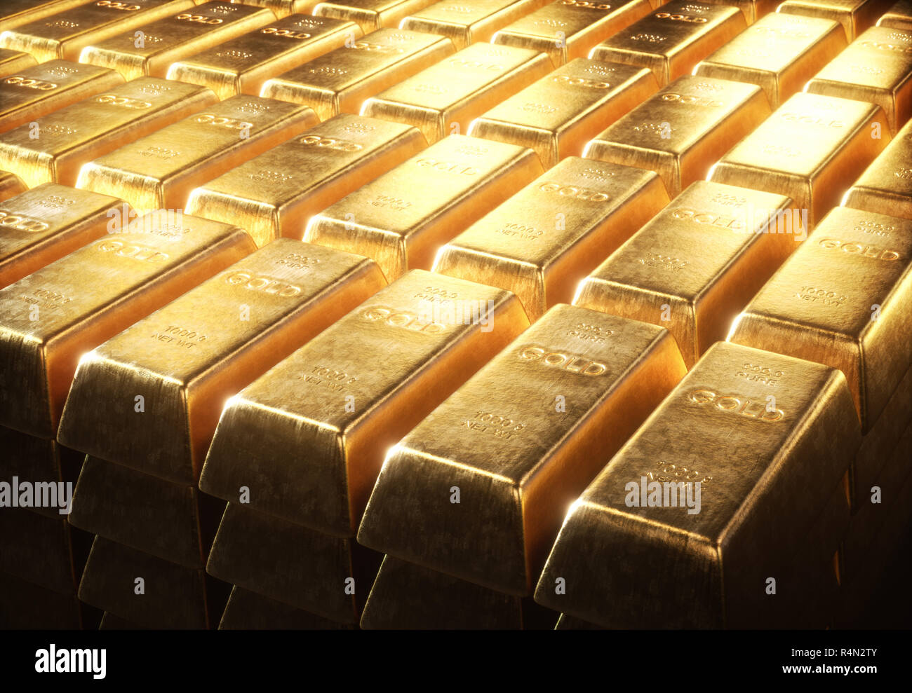 1000 Gram Gold Bars Stock Photo