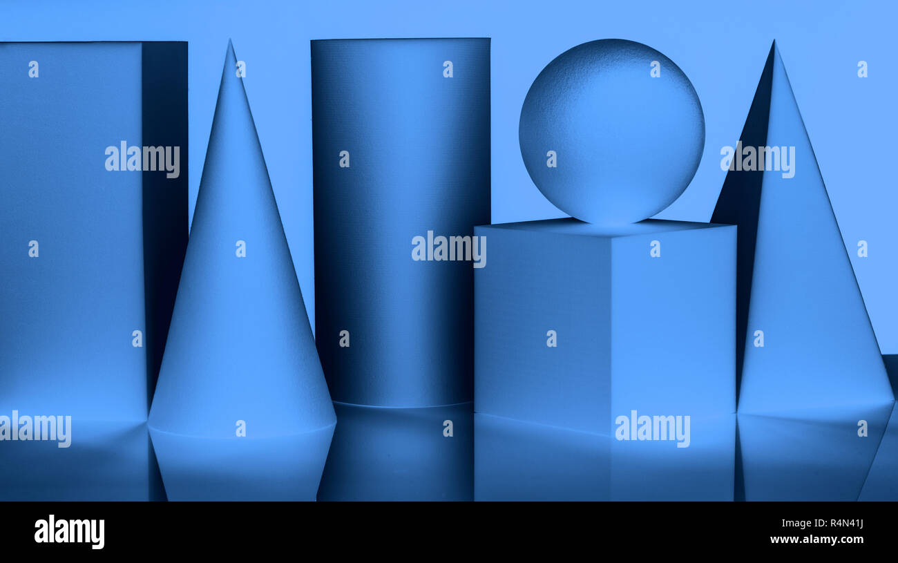 Blue geometric shapes Stock Photo - Alamy
