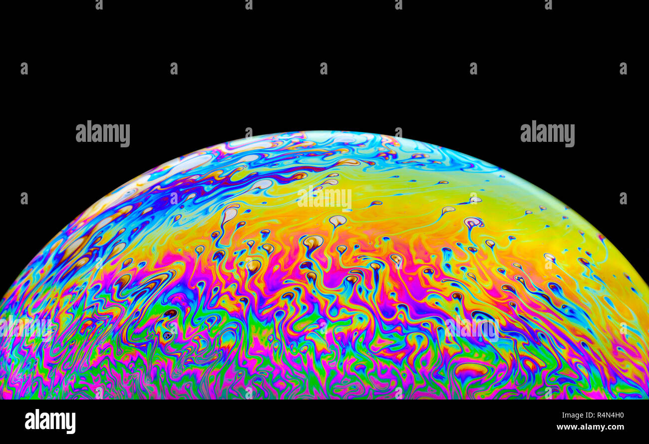 Colorful bubble on black background Stock Photo