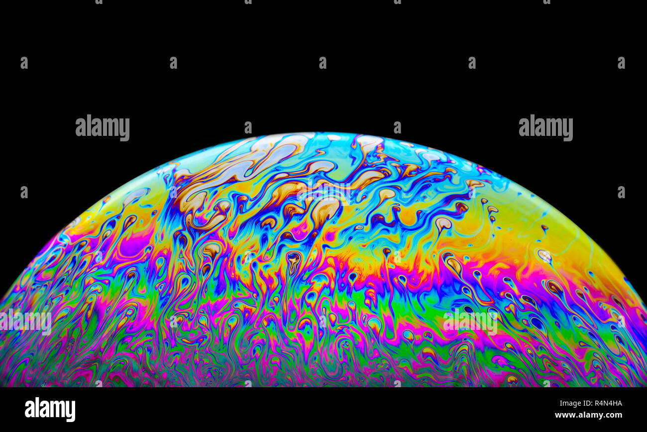 Colorful bubble on black background Stock Photo