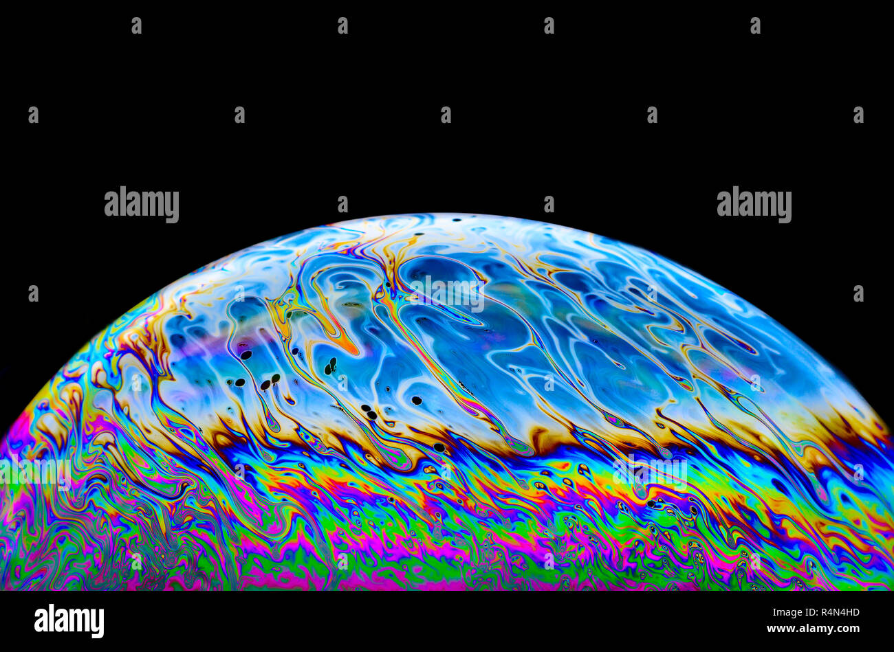 Colorful bubble on black background Stock Photo