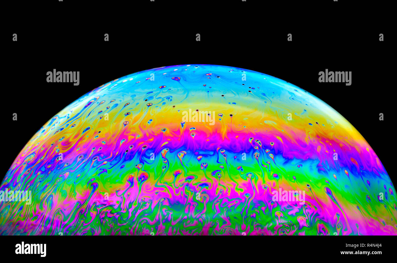 Colorful bubble on black background Stock Photo