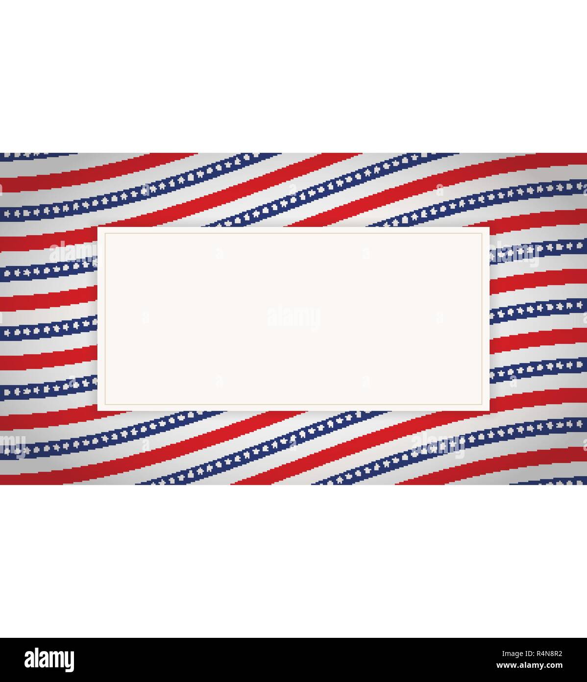 US American flag background horizontal banner. Wave composition with