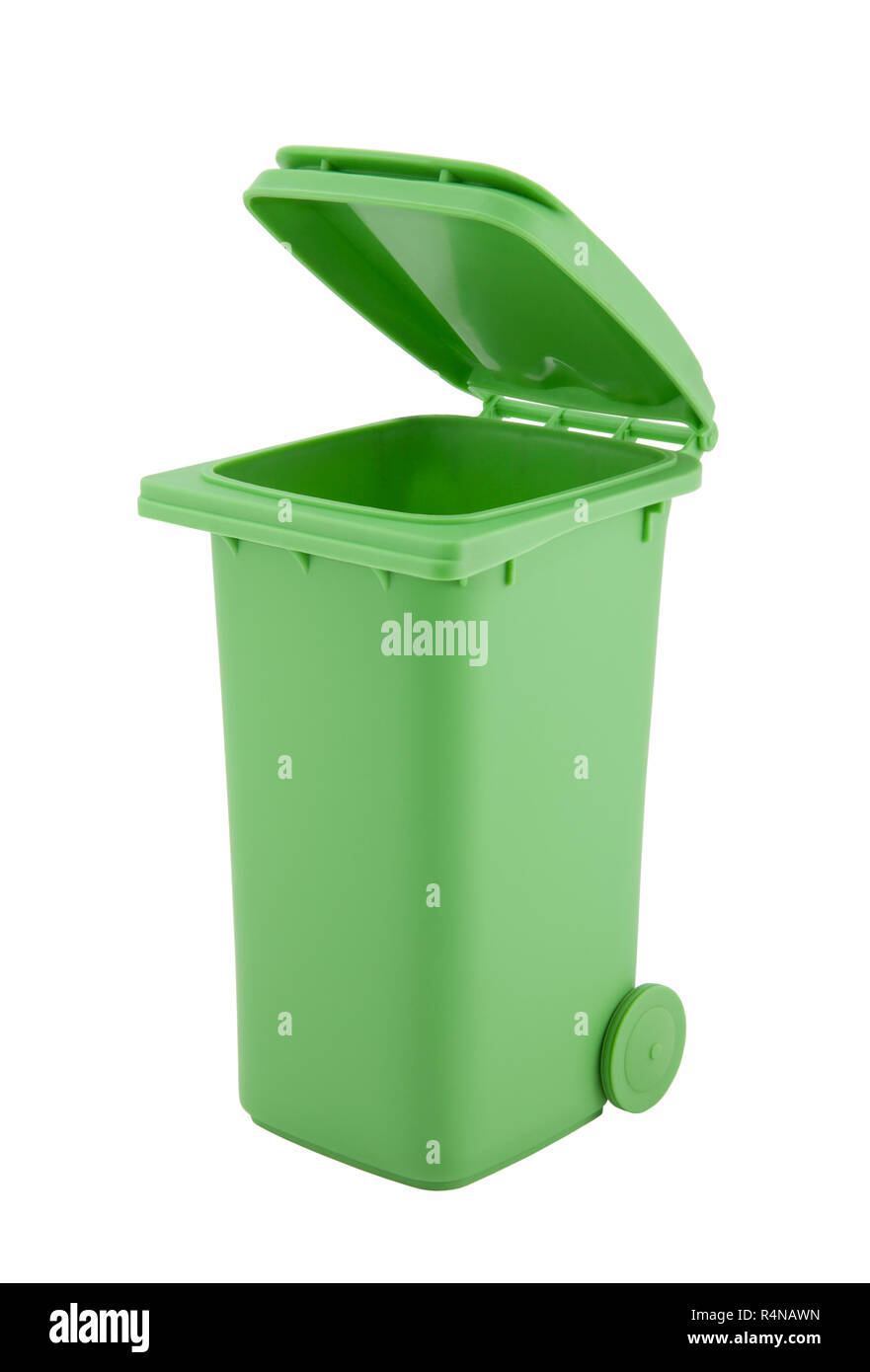 Green recycle bin isolated on white background with clipping path Stock ...